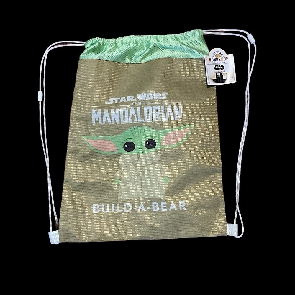 Build-A-Bear Star Wars Mandalorian Kids Drawstring Bag - Green